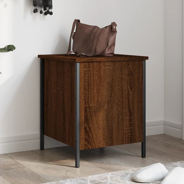 vidaXL Banc de rangement ch&ecirc;ne marron 40x42,5x50 cm bois d'ing&eacute;nierie