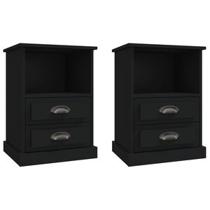 vidaXL Tables de chevet 2 pcs noir 43x36x60 cm