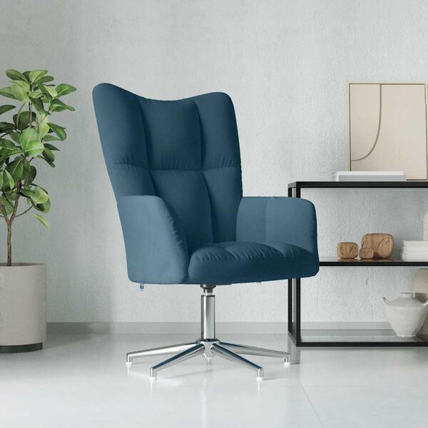 vidaXL Chaise de relaxation Bleu Velours