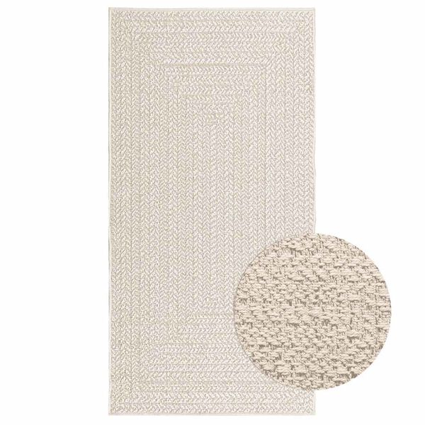 vidaXL Tapis ZIZUR cr&egrave;me 80x150 cm aspect de jute int&eacute;rieur ext&eacute;rieur