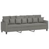 vidaXL Canap&eacute; &agrave; 3 places Gris fonc&eacute; 210 cm Tissu