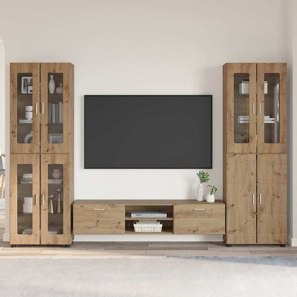 vidaXL Ensemble meuble TV FLORIN Ch&ecirc;ne artisanal Bois d'ing&eacute;nierie