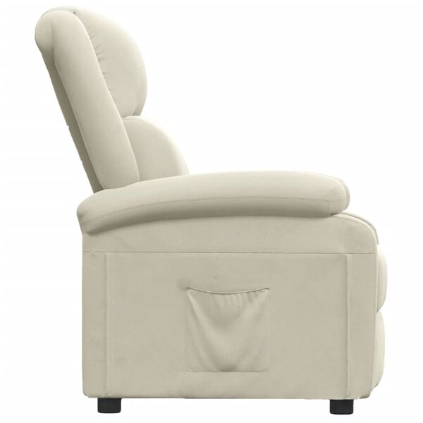 vidaXL Fauteuil inclinable Cr&egrave;me Velours