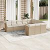 vidaXL Salon de jardin avec coussins 10 pcs beige r&eacute;sine tress&eacute;e