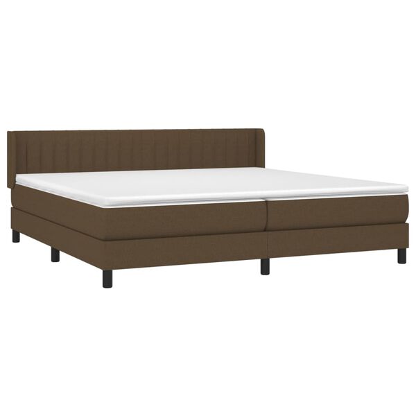 vidaXL Sommier &agrave; lattes de lit avec matelas Marron fonc&eacute; 200x200 cm