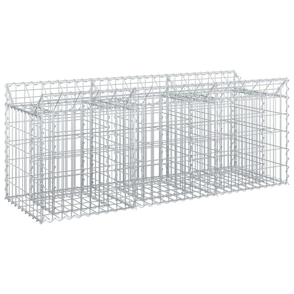 vidaXL Lit sur&eacute;lev&eacute; gabion Argent&eacute; 150 x 50 x 60 cm Acier galvanis&eacute;