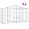 vidaXL Paniers &agrave; gabions arqu&eacute;s 5 pcs 200x50x100/120 cm fer galvanis&eacute;
