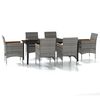 vidaXL Ensemble &agrave; manger de jardin coussins 7pcs Gris et noir