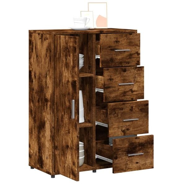 vidaXL Buffet ch&ecirc;ne fum&eacute; 60x31x84 cm bois d'ing&eacute;nierie