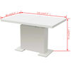 vidaXL Table à manger extensible blanc brillant