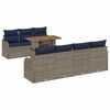 vidaXL Ensemble de canap&eacute; de jardin 8 pc gris et bleu marine