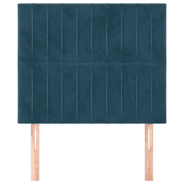 vidaXL T&ecirc;te de lit Bleu fonc&eacute; 90x5x118/128 cm Velours