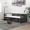 vidaXL Lit de repos avec matelas 90x200 cm Noir Bois de pin massif