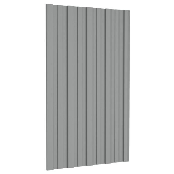 vidaXL Panneaux de toiture 12 pcs Acier galvanisé Gris 80x45 cm
