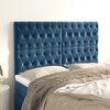 vidaXL T&ecirc;te de lit Bleu fonc&eacute; 160x7x118/128 cm Velours