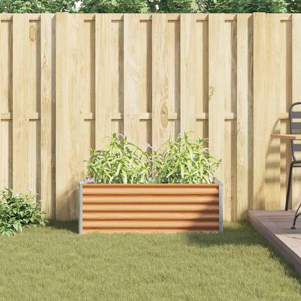 vidaXL Jardini&egrave;re sur&eacute;lev&eacute;e 98 x 50 x 36 cm Acier galvanis&eacute;