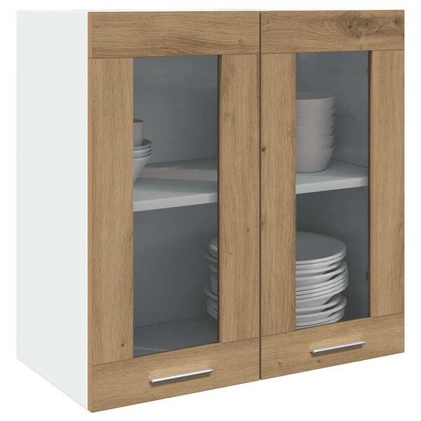 vidaXL Armoire murale de cuisine "Lyon" avec porte vitrée Chêne artisanal 60 x 31 x 60 cm