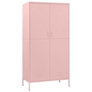 vidaXL Garde-robe Rose 90x50x180 cm Acier