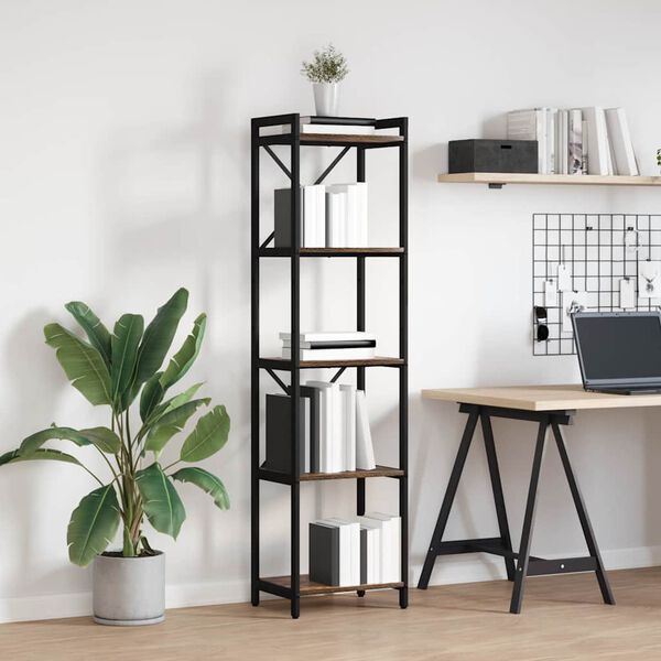 vidaXL &Eacute;tag&egrave;re Ch&ecirc;ne fum&eacute; 40 x 30 x 155 cm Bois d'ing&eacute;nierie