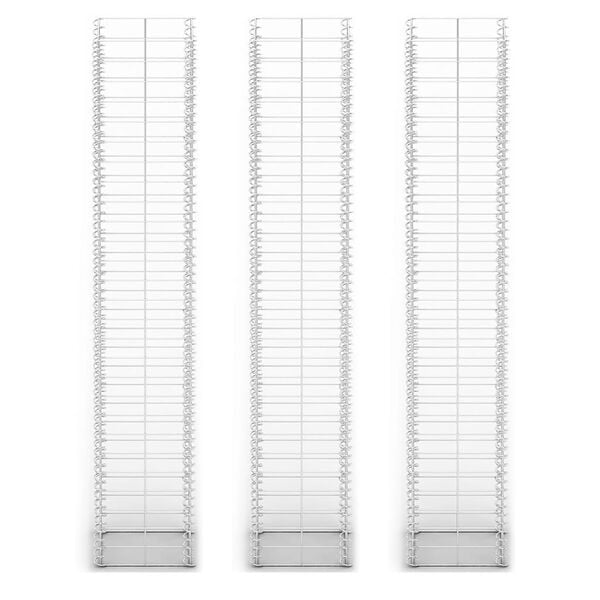 vidaXL Jeu de panier de gabion 3 pcs Fil galvanisé 25x25x150 cm