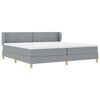 vidaXL Lit &agrave; ressorts avec matelas Gris clair 200 x 200 cm tissu