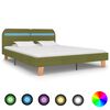 vidaXL Cadre de lit avec LED sans matelas vert tissu 150x200 cm