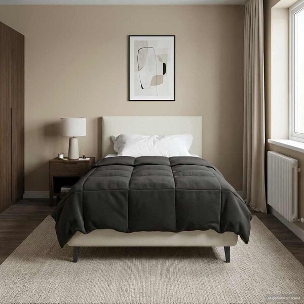 vidaXL Duvet complet toute l'ann&eacute;e Anthracite 140 x 220 cm Microfibre