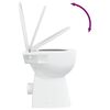 vidaXL Toilette sans rebord 7 cm hauteur suppl&eacute;mentaire Abattant amorti C&eacute;ramique blanche