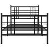 vidaXL Cadre de lit m&eacute;tal sans matelas avec pied de lit noir 90x190 cm