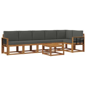 vidaXL Ensemble de canap&eacute;s d'ext&eacute;rieur 7 pcs Naturel et Anthracite