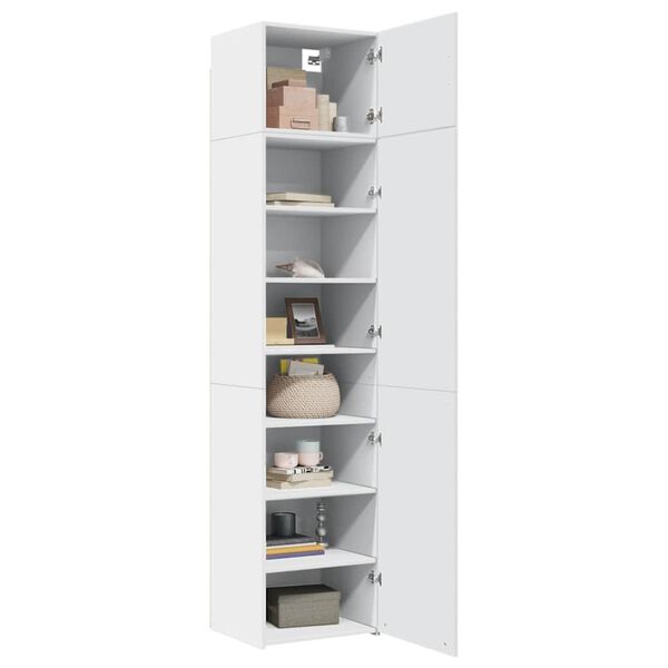 vidaXL Armoire de rangement mince blanc 50x42,5x225 cm