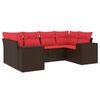 vidaXL Ensemble de canap&eacute; de jardin 6 pcs avec coussins marron