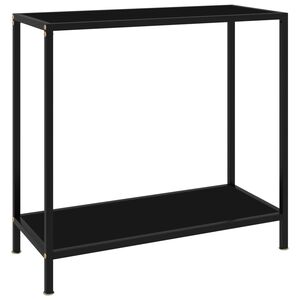 vidaXL Table console Noir 80x35x75 cm Verre tremp&eacute;