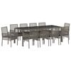 vidaXL Ensemble de salle &agrave; manger pour jardin 11 pcs Gris polyrotin