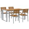 vidaXL Ensemble de salle &agrave; manger pour jardin 5 pc Gris
