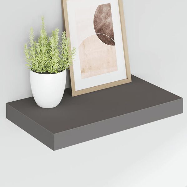vidaXL &Eacute;tag&egrave;re murale flottante Gris brillant 40x23x3,8 cm MDF