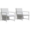 vidaXL Fauteuils lot de 2 avec cadre chrom&eacute; blanc similicuir