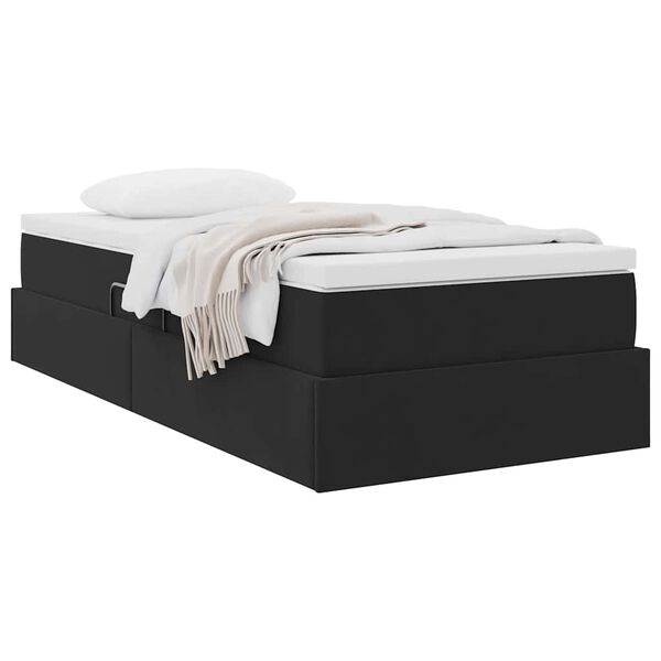 vidaXL Lit avec rangement et matelas Noir 100 x 200 cm Velours