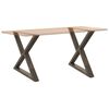 vidaXL Pieds de table &agrave; manger 2 pi&egrave;ces Acier naturel 90 x (72-73,3) cm Acier