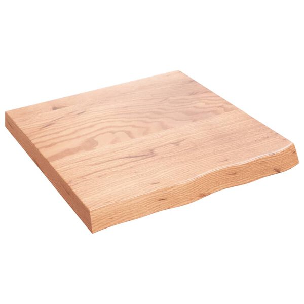 vidaXL Dessus de table marron clair bois ch&ecirc;ne massif trait&eacute;