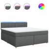 vidaXL Sommier &agrave; lattes de lit avec matelas Gris fonc&eacute; 180x200cm Tissu