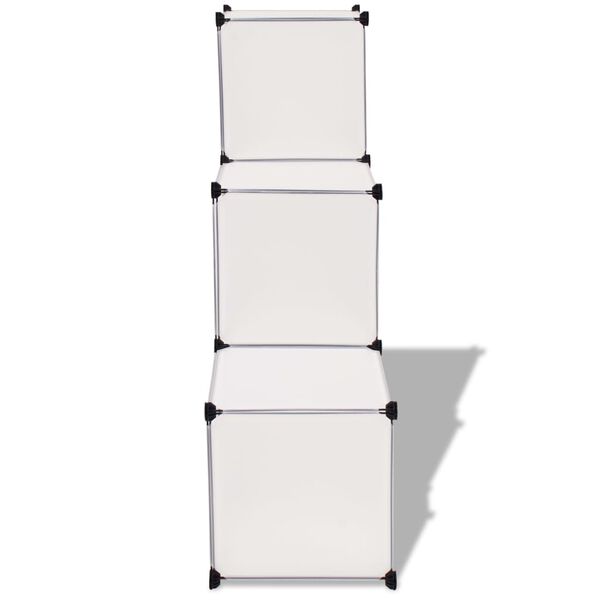 vidaXL Organisateur de rangement cube avec 6 compartiments Blanc