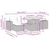 vidaXL Salon de jardin avec coussins 7 pcs gris r&eacute;sine tress&eacute;e acacia