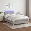 vidaXL Sommier &agrave; lattes de lit matelas LED gris clair 120x190 cm tissu