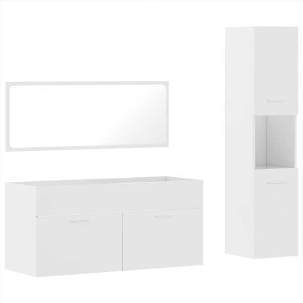 vidaXL Ensemble de meubles de salle de bain 3 pcs blanc brillant