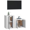 vidaXL Ensemble de meubles TV 2 pcs Blanc Bois d'ingénierie