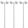 vidaXL Lampadaires d'ext&eacute;rieur 3 pcs argent&eacute; 215 cm acier inoxydable