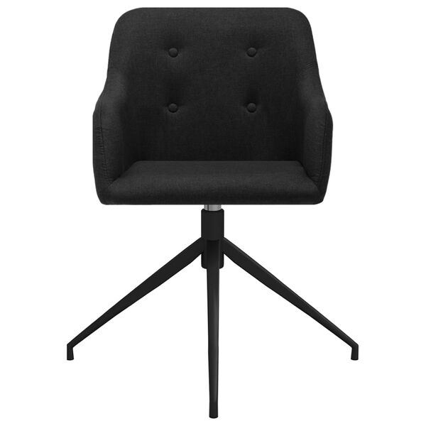 vidaXL Chaises pivotantes &agrave; manger lot de 2 Noir Tissu