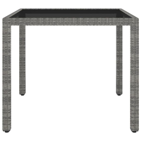 vidaXL Table de jardin Gris 90x90x75 cm Résine tressée
