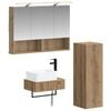 vidaXL Ensemble d'armoire de salle de bain 4 pc Ch&ecirc;ne artisanal